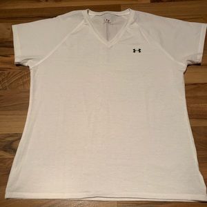 White V Neck Athletic Shirt